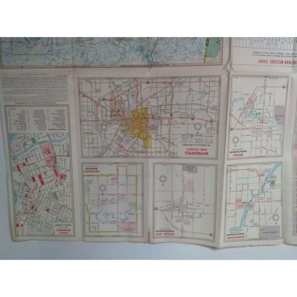 Vintage Texaco Road Map Manitoba Saskatchewan Motor Oil 1968 Ephemera HM Gousha - Picture 10 of 10